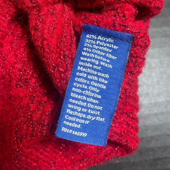 Holiday Apt. 9 Pointelle Metallic Crewneck Sweater Small Figure Hugging stretch - Picture 7 of 10